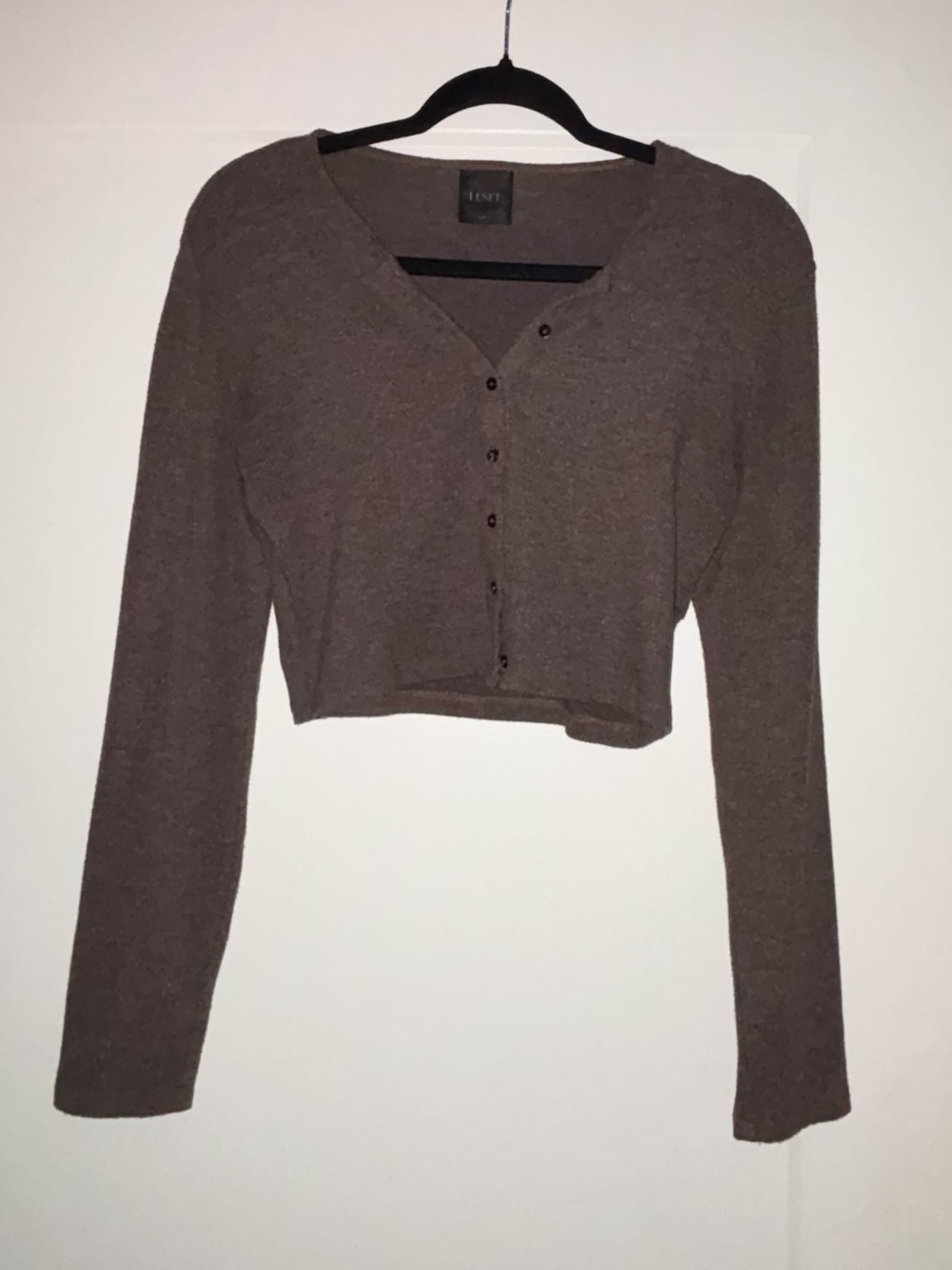 LESET Brown Cropped Cardigan - Picture 2 of 4